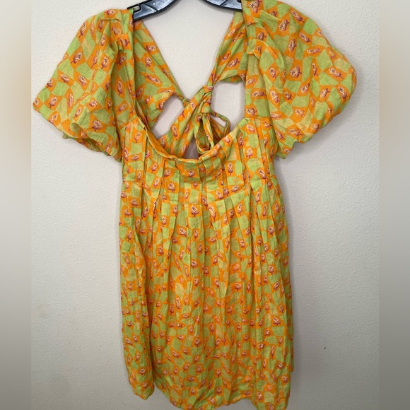 Free People Dresses Free People Marina Mini Babydoll Dress Lime